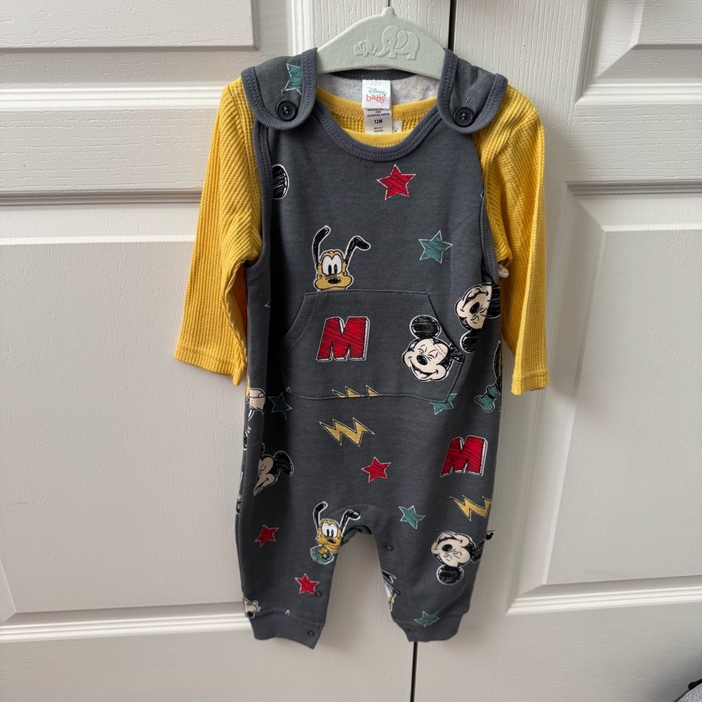 Disney Baby - Mickey Mouse and Friends romber/overalls set, size 12 months, NWOT